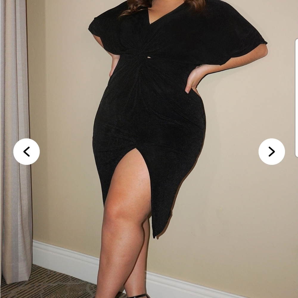 🆕️🍂 Fashion Nova Curve Knot Black Dress